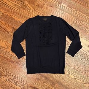 EUC J. Crew Navy Blue Merino Sweater; Size S